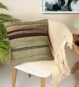 Designer Hand-made Jute Cushion Cover - SanskrutiHomes 