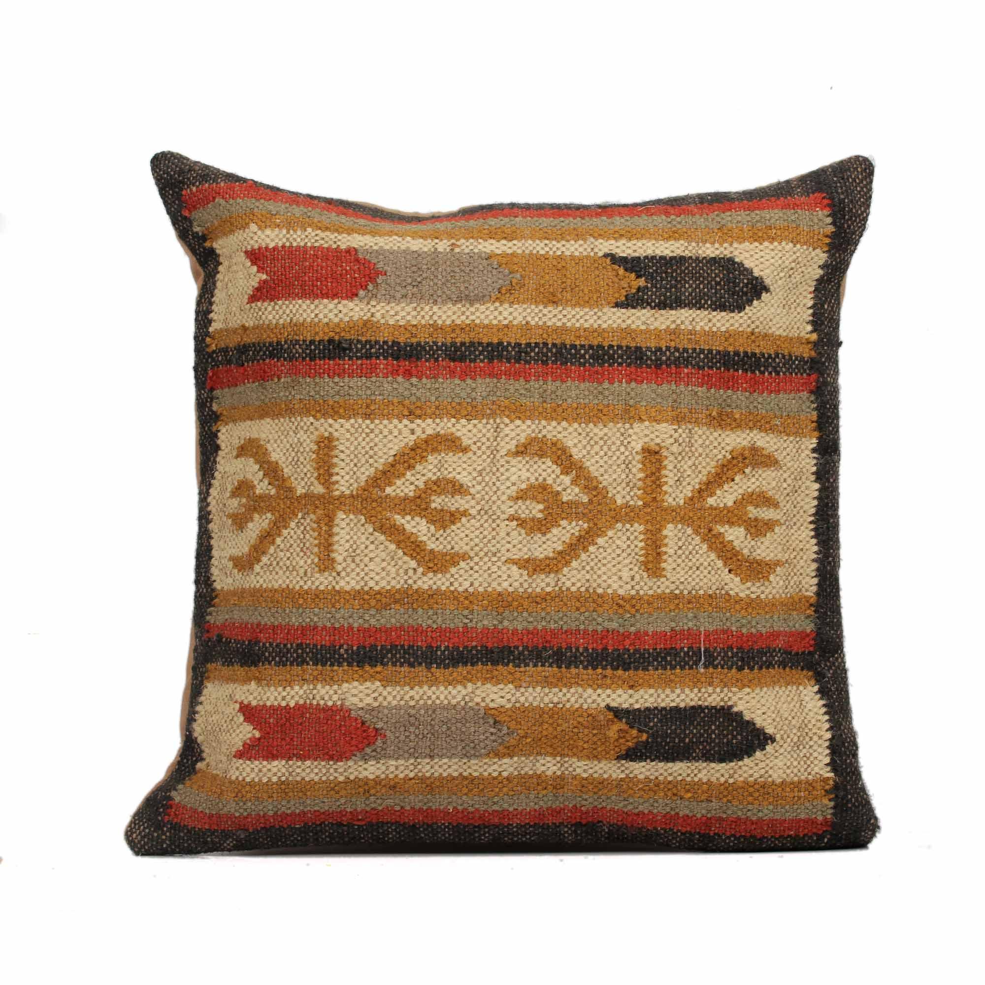 Designer Hand-made Jute Cushion Cover - SanskrutiHomes 