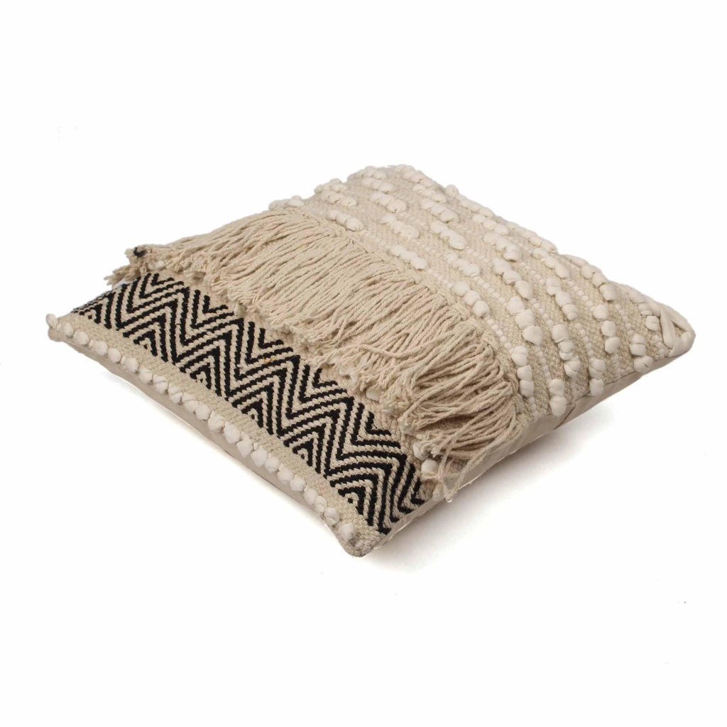 Tassle Hand-made Set of Two Cotton Cushion Covers - SanskrutiHomes 