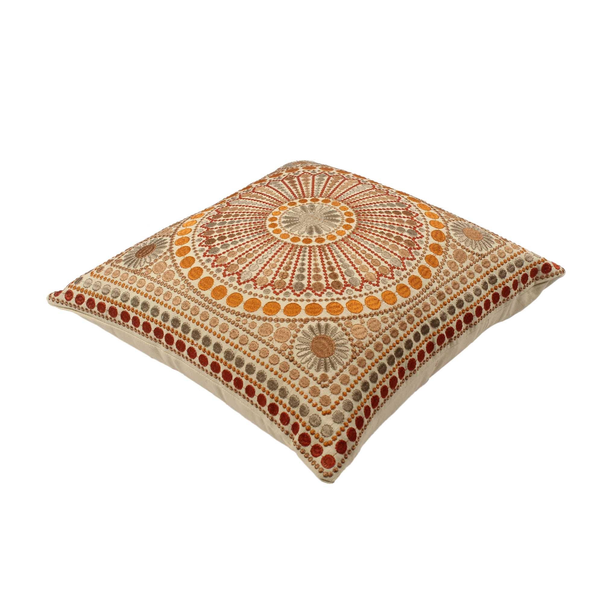 Multi-color Embroidered Cotton Cushion Cover - SanskrutiHomes 