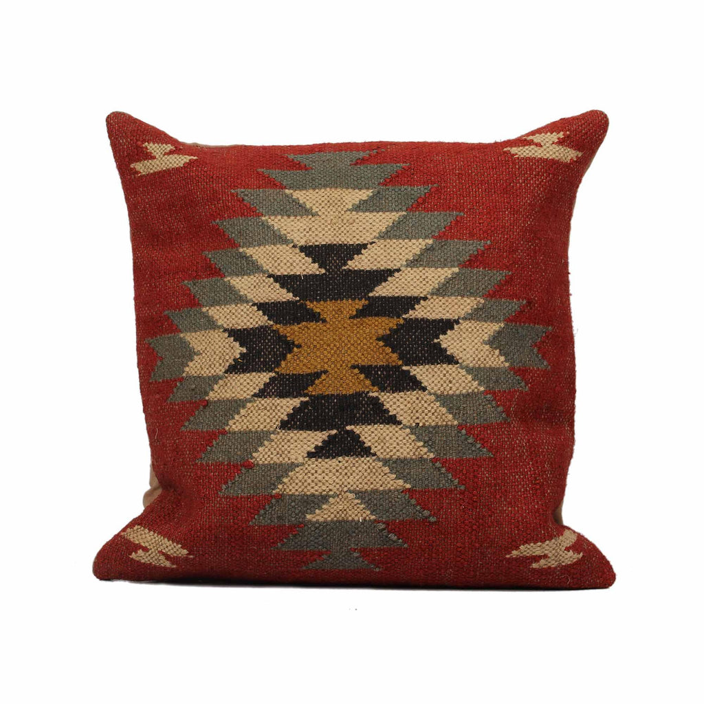 Hand-made Jute Multicolor Cushion Cover - SanskrutiHomes 