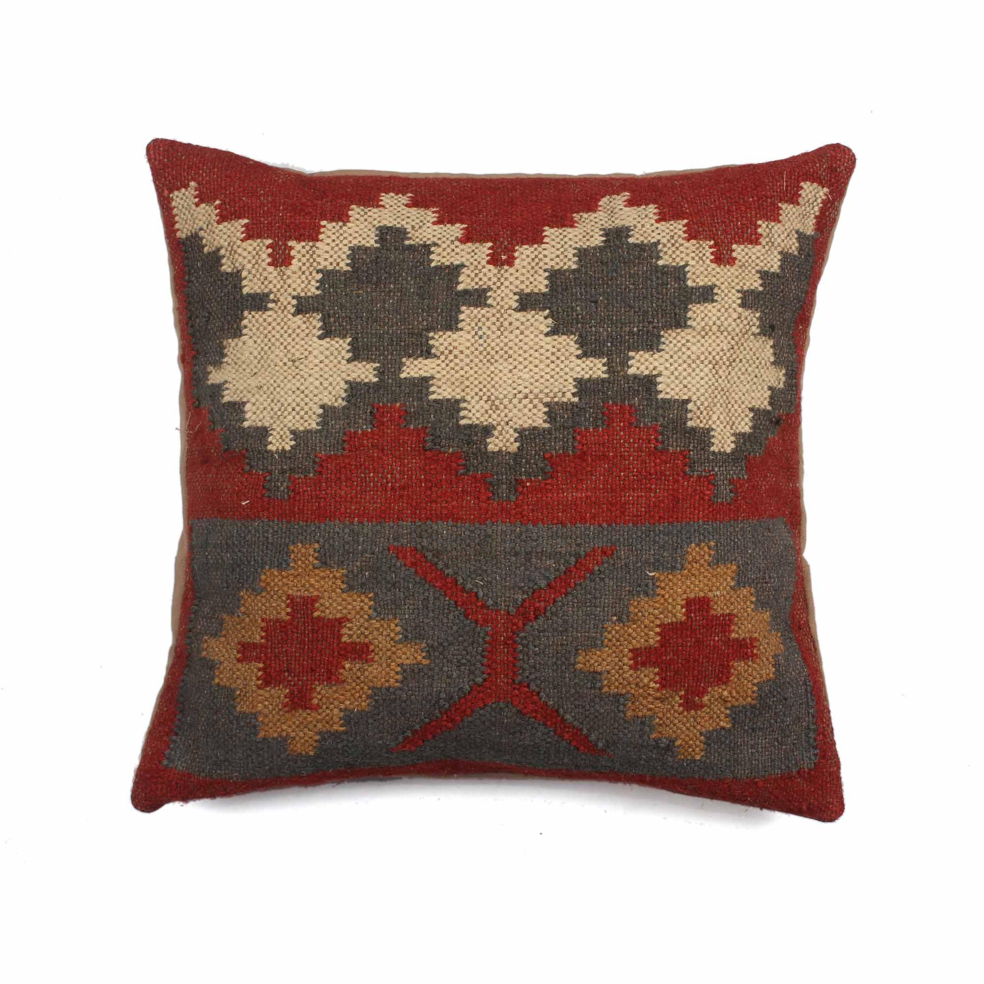 Ikhats Set of 3 Jute Multicolor Cushion Cover - SanskrutiHomes 