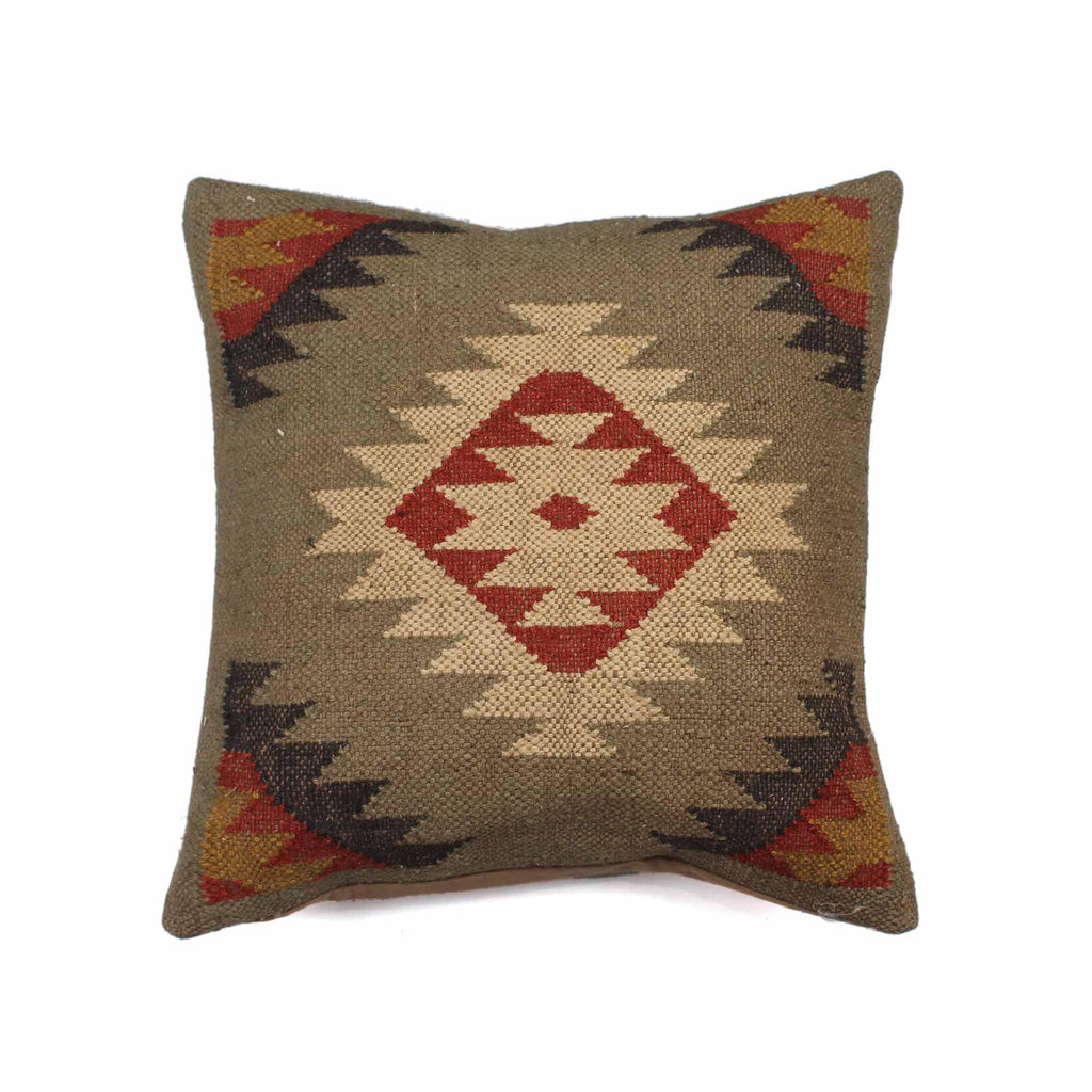 Multi-color Hand-made jute Cushion Cover - SanskrutiHomes 