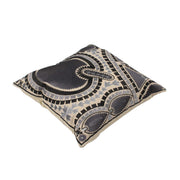 Grey Embroidered Cotton Multicolor Cushion Cover