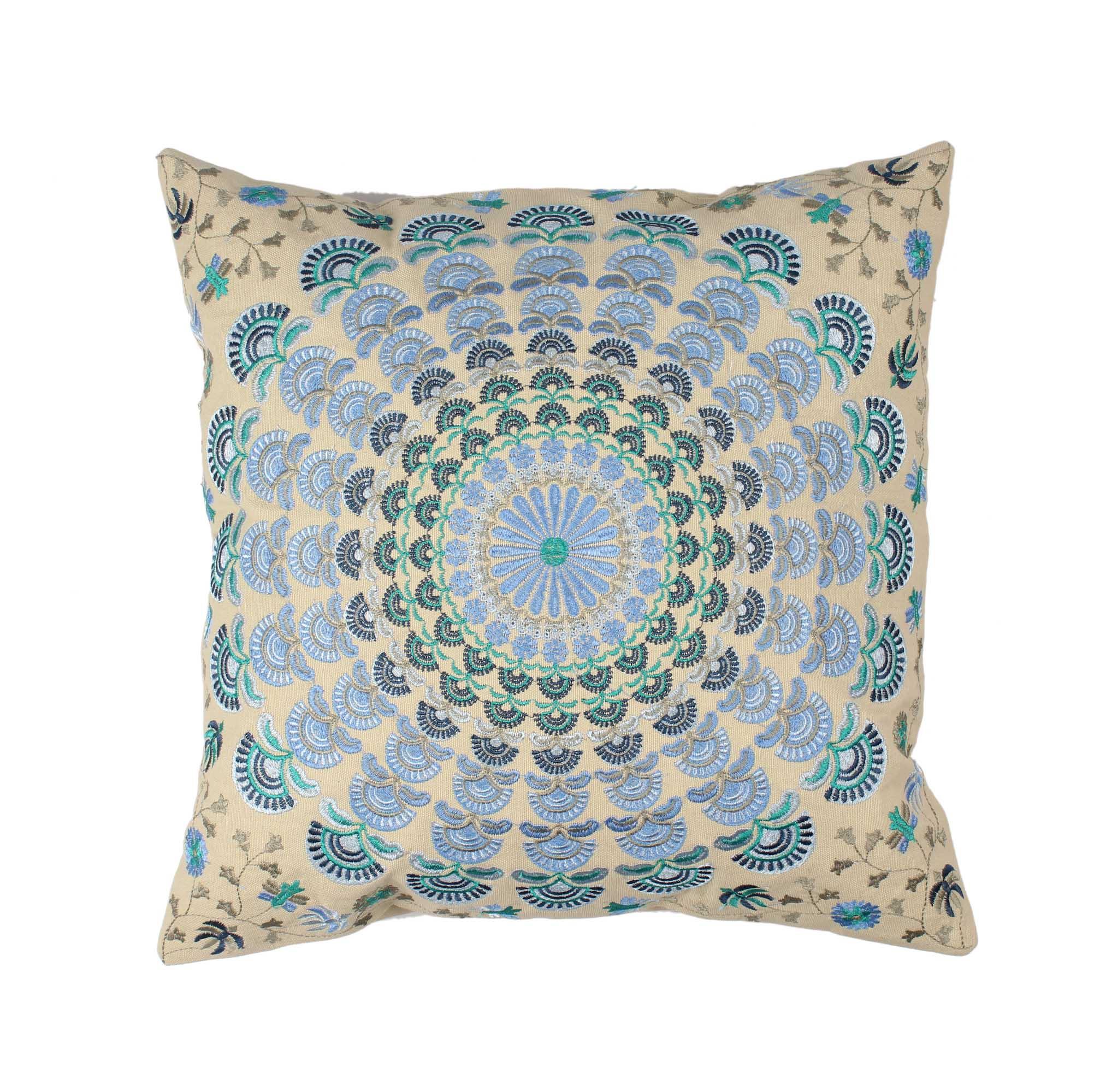 Embroidered Cotton Multicolor Cushion Cover - SanskrutiHomes 