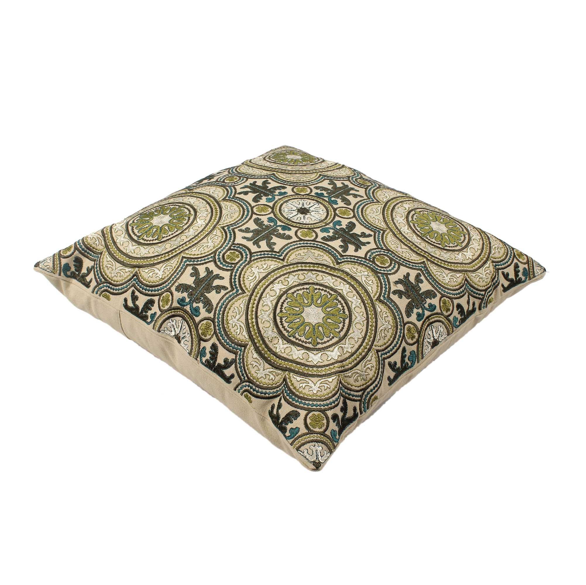 Green Cotton Cushion Cover - SanskrutiHomes 