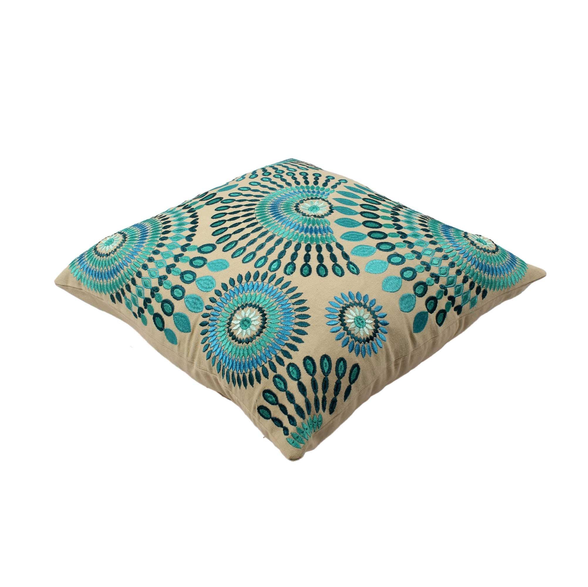 Embroidered Cotton Multicolor Cushion Cover - SanskrutiHomes 
