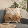 Hand-made Cotton Beige Cushion Cover - SanskrutiHomes 