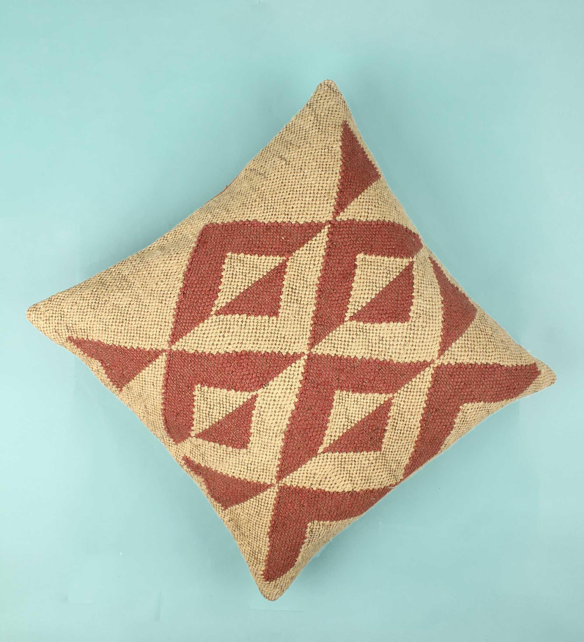 Designer Hand-made Jute Cushion Cover - SanskrutiHomes 