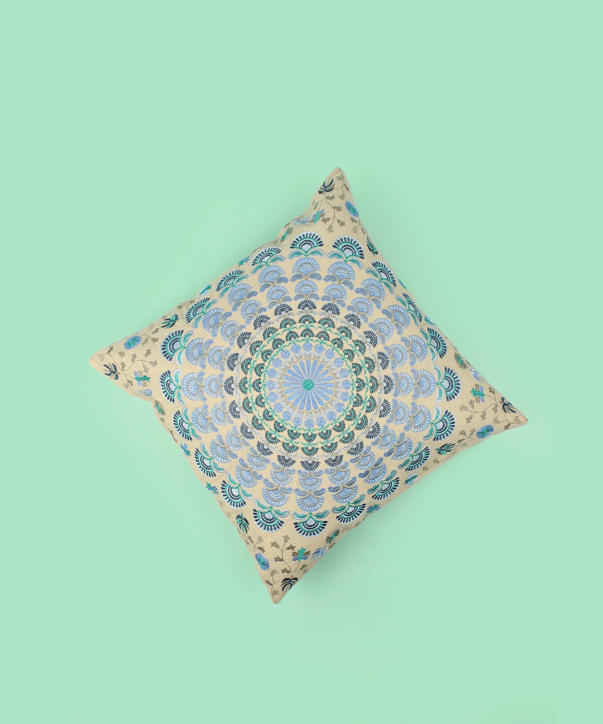 Embroidered Cotton Multicolor Cushion Cover - SanskrutiHomes 