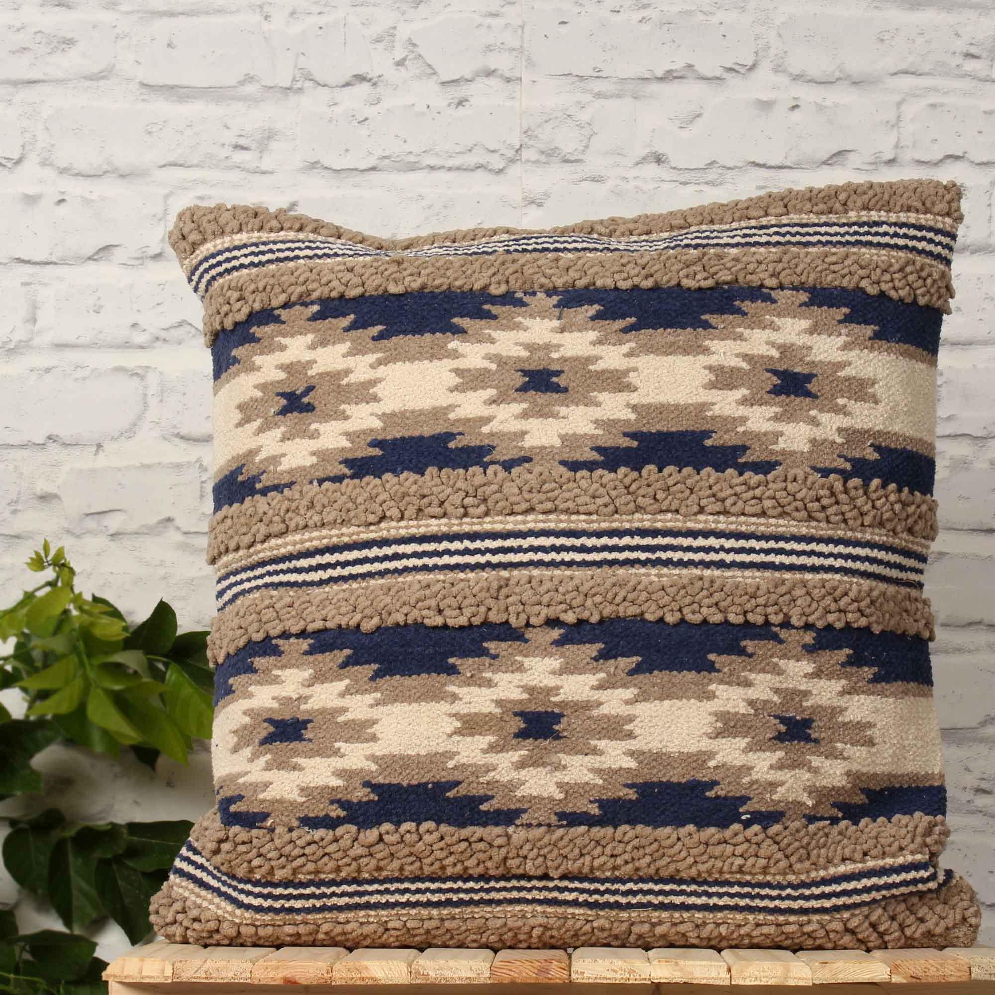 Boho Hand-made Cotton Wool Cushion Covers. - SanskrutiHomes 