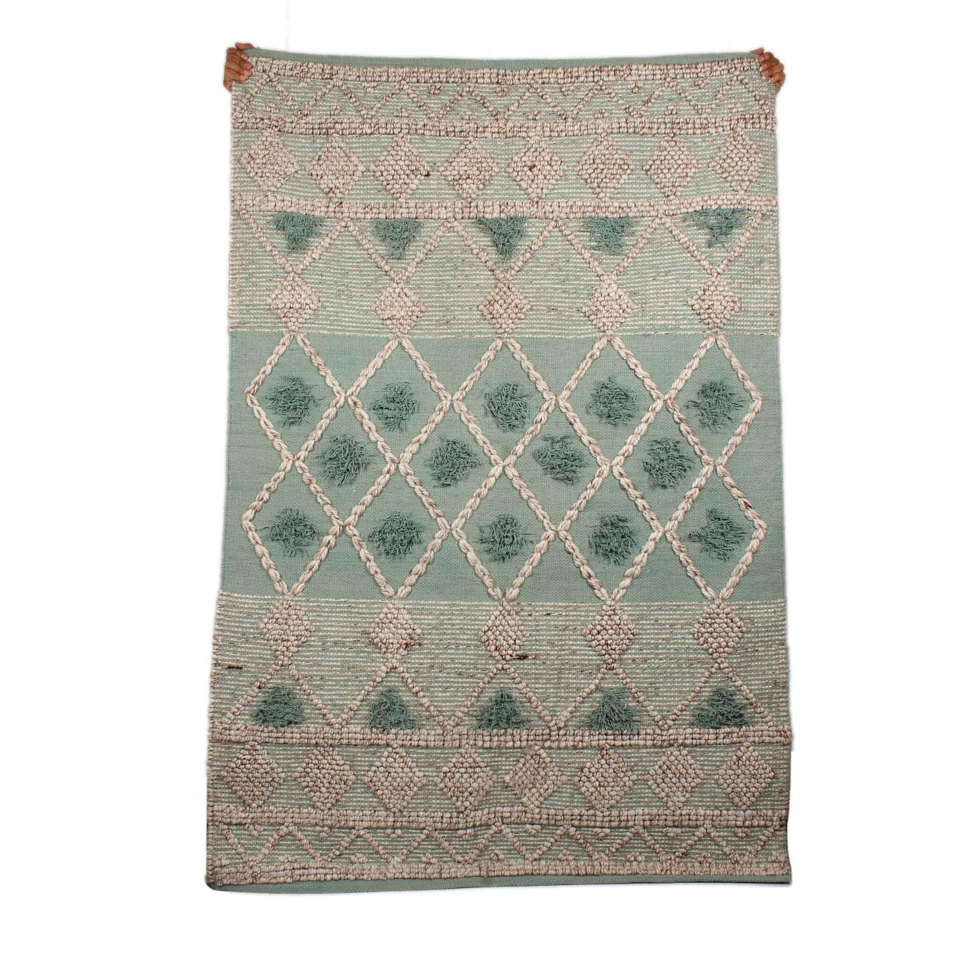 Hand-weaved 100% Cotton Multi-color Rug - SanskrutiHomes 