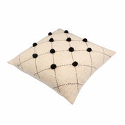 Off white pom-pom Hand-made Pure Cotton Cushion Cover - SanskrutiHomes 