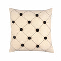 Off white pom-pom Hand-made Pure Cotton Cushion Cover - SanskrutiHomes 