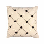 Off white pom-pom Hand-made Pure Cotton Cushion Cover - SanskrutiHomes 