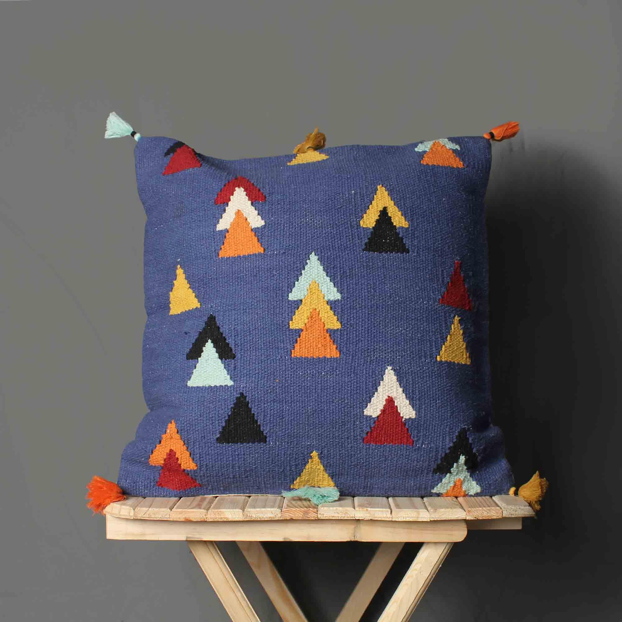 Hand-made Cotton Multicolor Cushion Cover - SanskrutiHomes 