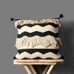 Black Kasha Set of 3 Cushion Covers - SanskrutiHomes 