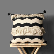 Black Kasha Set of 3 Cushion Covers - SanskrutiHomes 