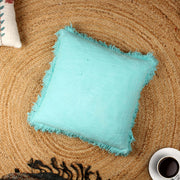 Turquoise Hand-made Pure Cotton Cushion Cover - SanskrutiHomes 