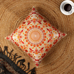 Embroidered Hand-made Cotton Cushion Cover - SanskrutiHomes 