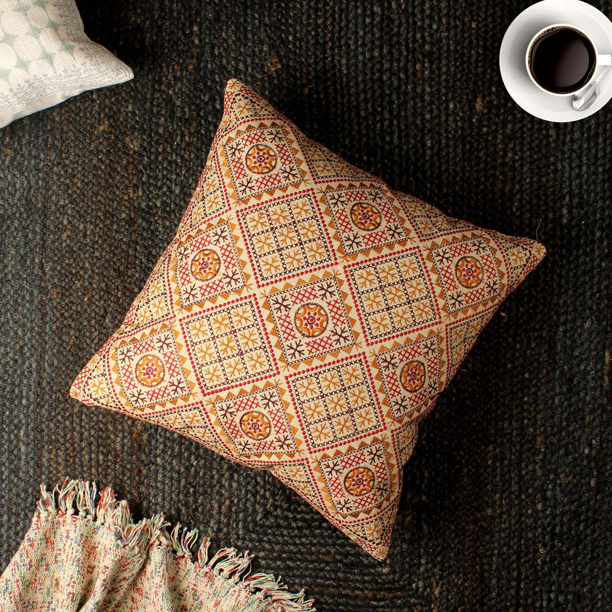 Hand-made Cotton Cushion Cover - SanskrutiHomes 