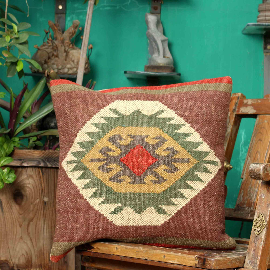 Multi-color Hand-made Cotton Cushion Cover - SanskrutiHomes 