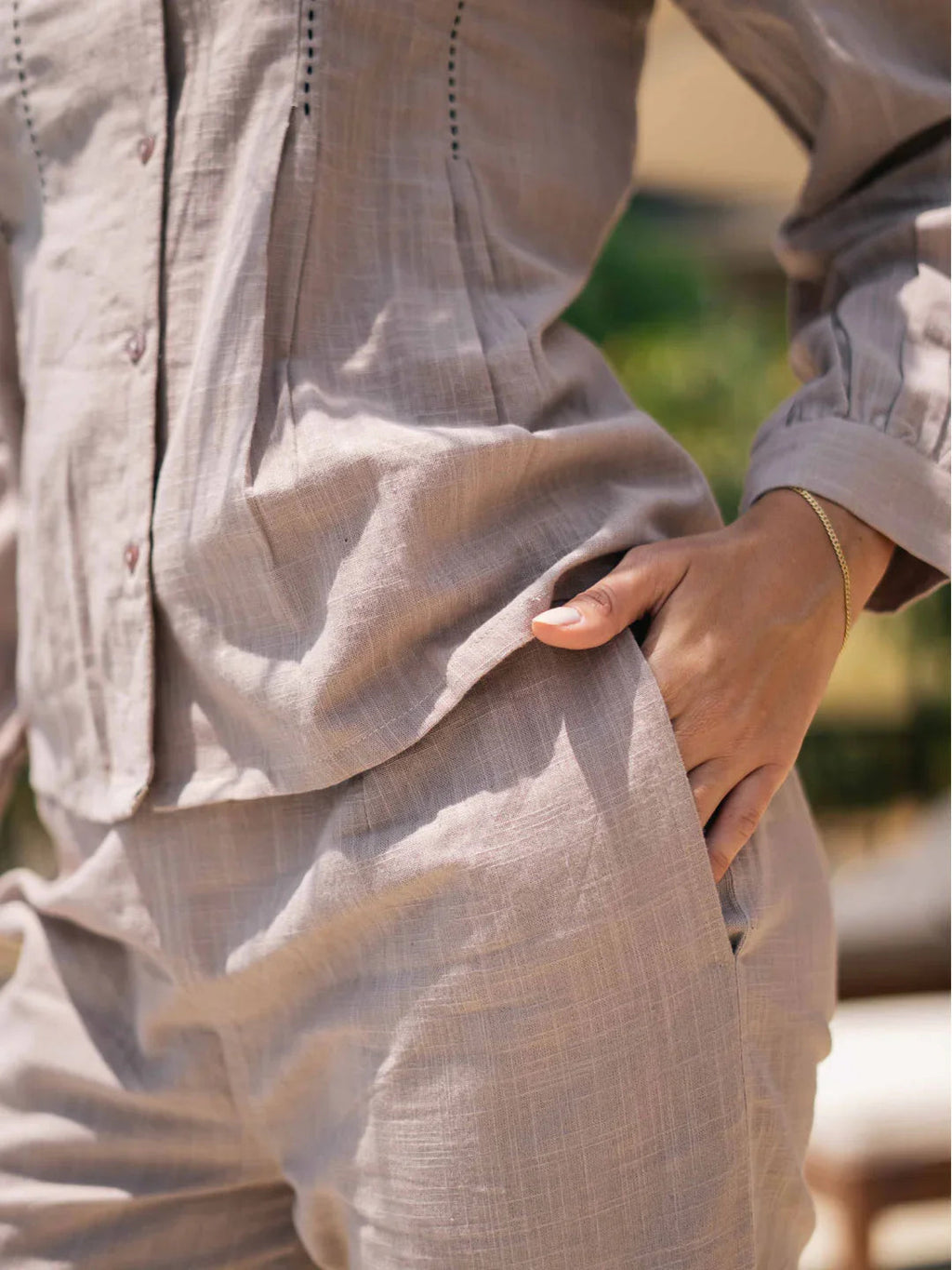 Women's Pure Cotton Beige Solid Print Night suits - SanskrutiHomes 