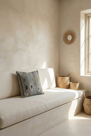 Grey & White Geometric Squared Cotton Cushion Covers