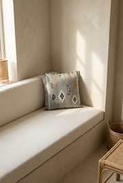 Grey & White Geometric Squared Cotton Cushion Covers