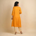 RangDeep Women Rayon Yellow Embroidered Straight Kurti - SanskrutiHomes 