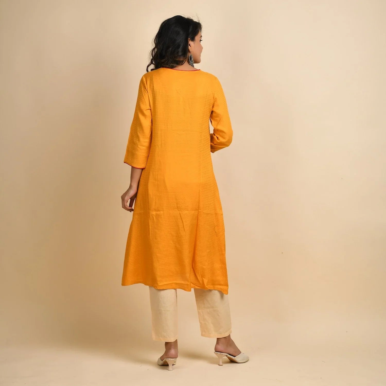 RangDeep Women Rayon Yellow Embroidered Straight Kurti - SanskrutiHomes 