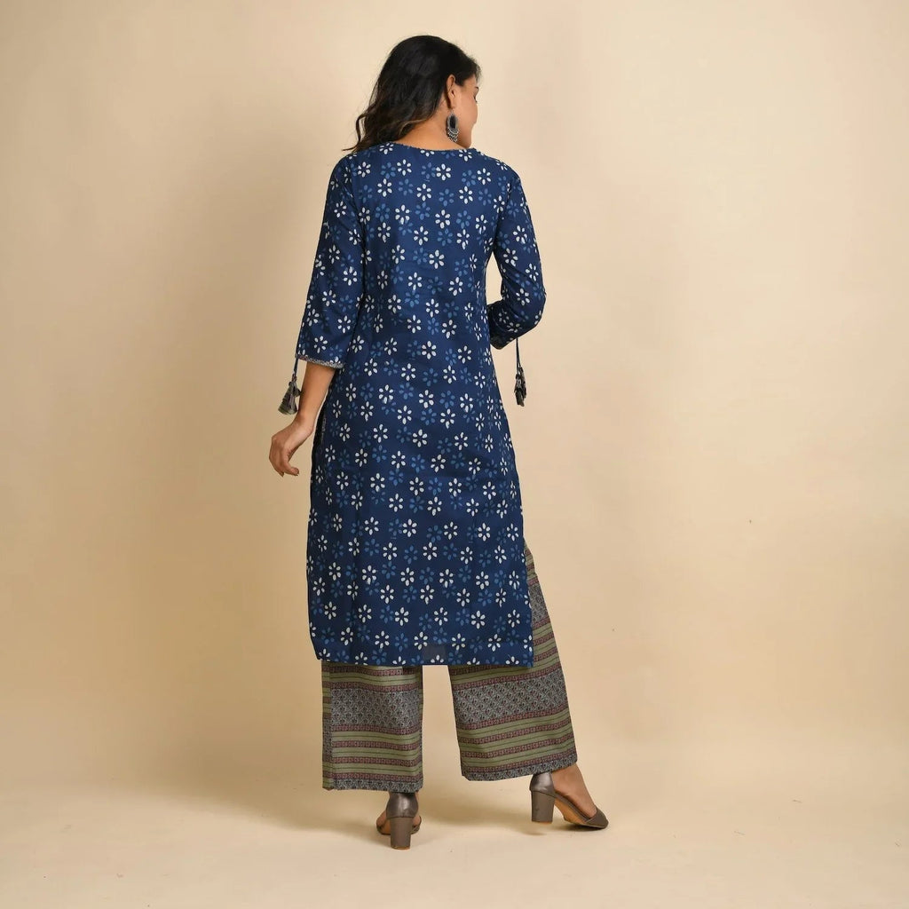 Rang Deep Women Set of Cotton Kurta with Palazzo - SanskrutiHomes 
