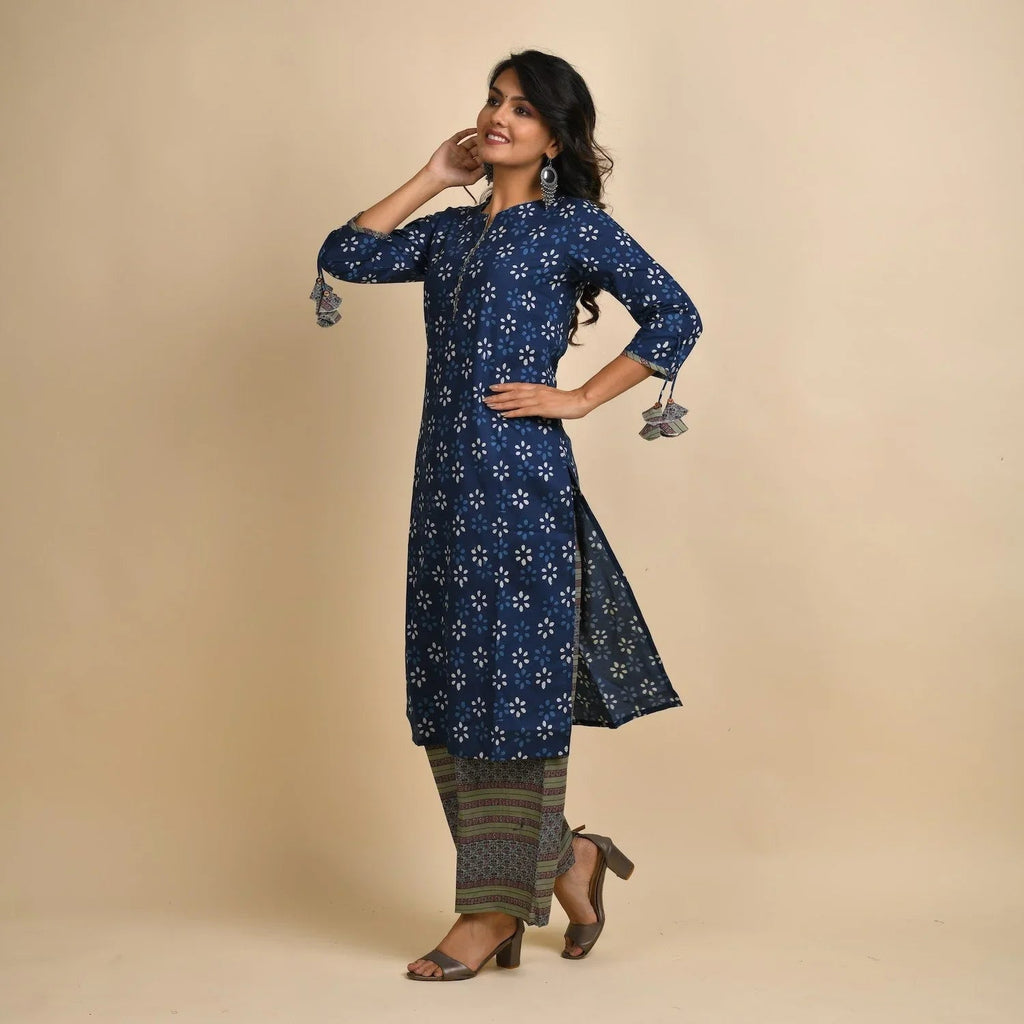 Rang Deep Women Set of Cotton Kurta with Palazzo - SanskrutiHomes 