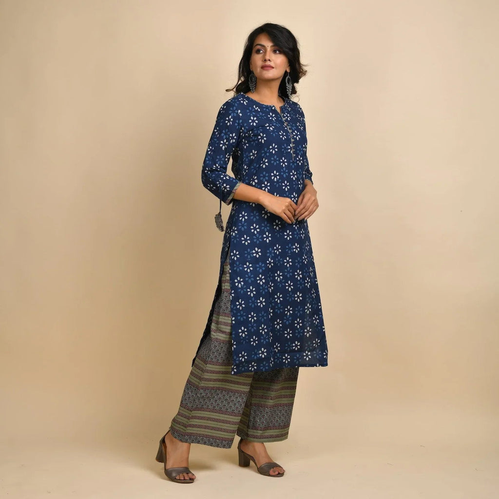 Rang Deep Women Set of Cotton Kurta with Palazzo - SanskrutiHomes 