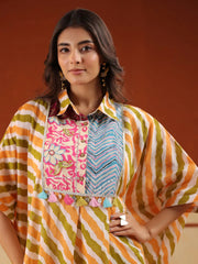 Multi Printed Shirt Collar Pure Cotton Co-Ord Set For Women