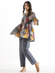 Grey  Printed Cotton Co-Ord Set