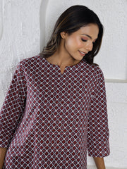 Red Cotton Printed Loungewear Set