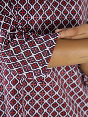 Red Cotton Printed Loungewear Set