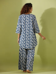 Blue Panda  Print Loungewear Set