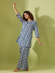 Blue Panda  Print Loungewear Set