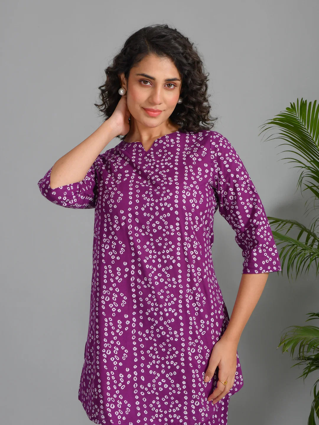 Women Striped Printed Purple Night Loungewear Set - SanskrutiHomes 