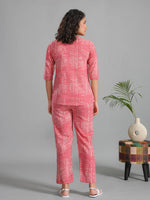 Pink Stripes Printed Cotton Night Suit - SanskrutiHomes 