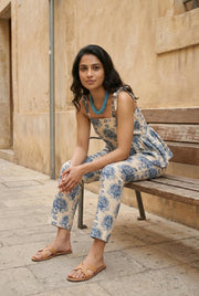 Blue Floral Printed Co Ord Set For Women