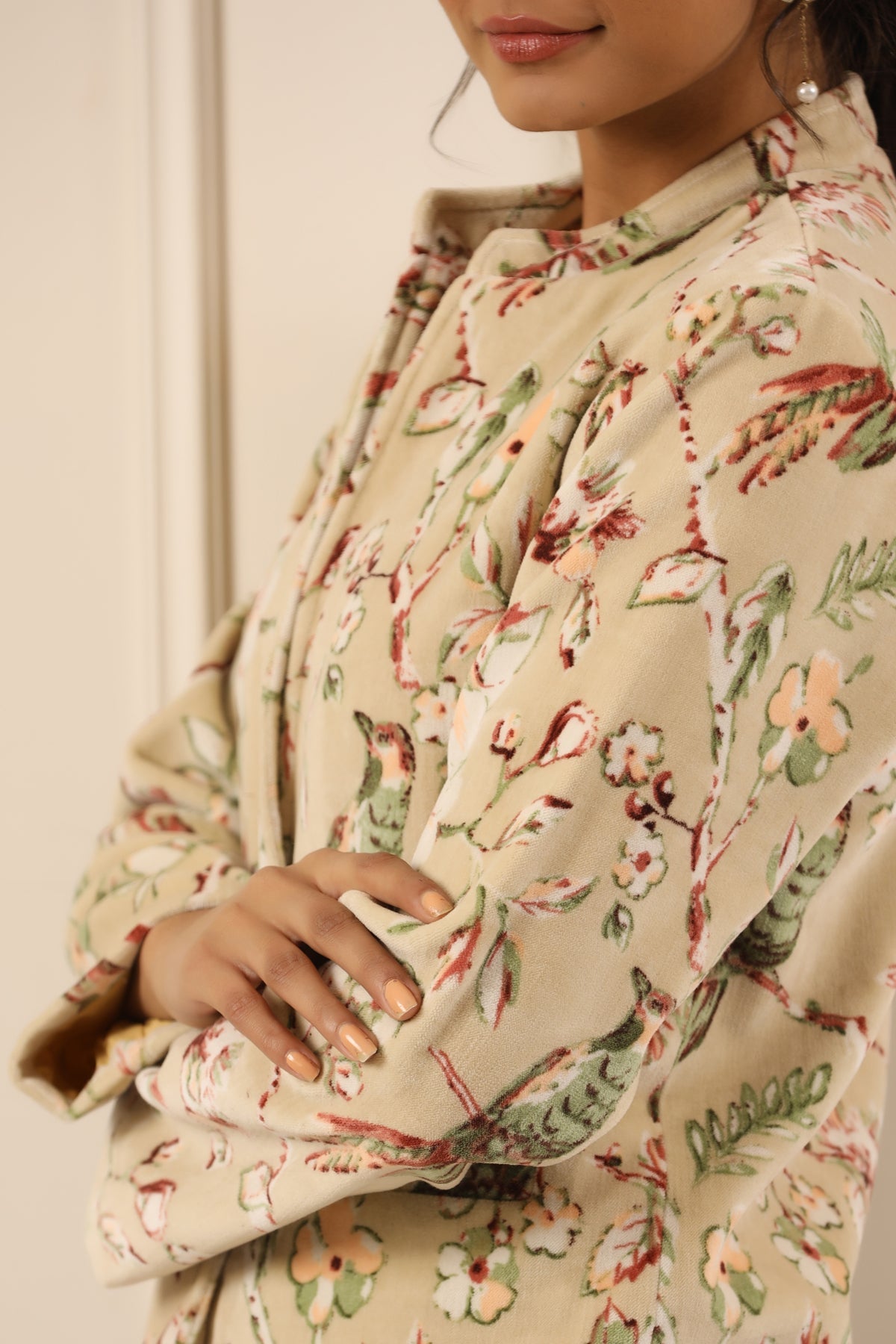 Printed Women Velvet Jacket