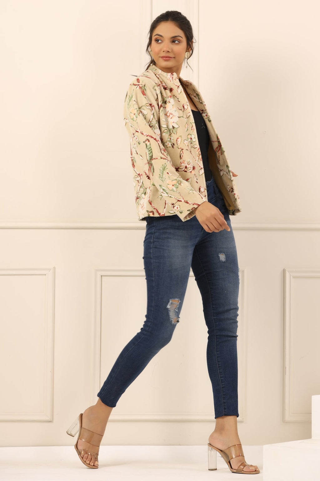 Printed Women Velvet Jacket