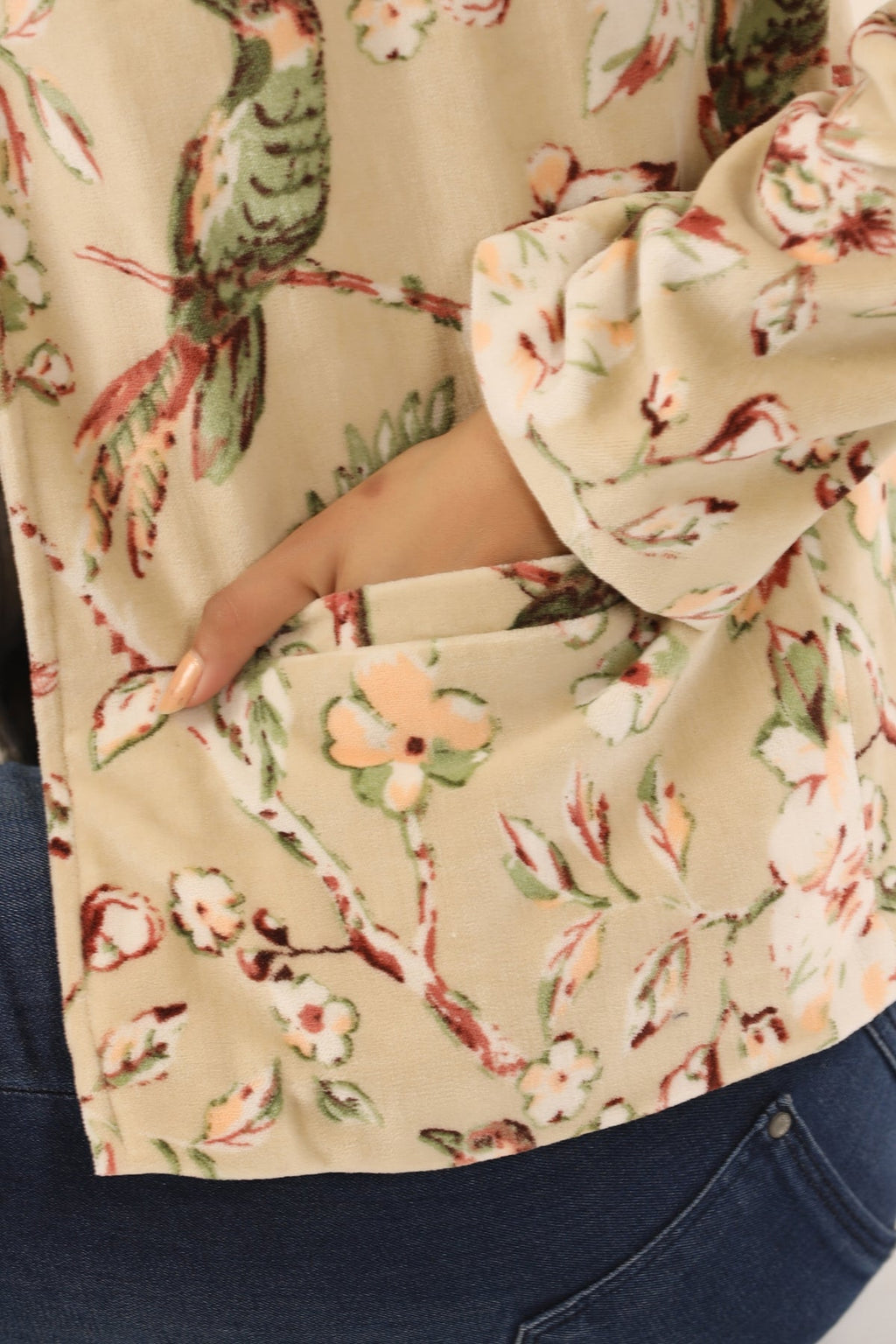 Printed Women Velvet Jacket