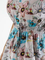 Floral Clinched Waist Cotton Night Suit