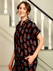 Women Black Night Suit And Pant