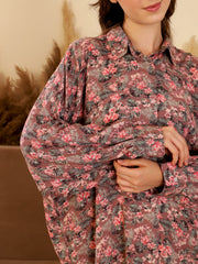 Floral Printed Full Sleeve Night Suit For Women