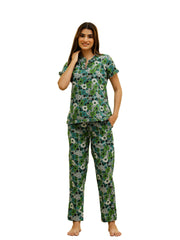 Floral Printed Pure Cotton Night Suit Set